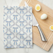 Blauwe Coquette Bogen, Trellis, Preppy Theedoek (Quarter Fold)