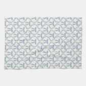 Blauwe Coquette Bogen, Trellis, Preppy Theedoek (Horizontaal)