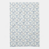 Blauwe Coquette Bogen, Trellis, Preppy Theedoek (Verticaal)