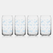 Blauwe Coquette Bow Pattern Blikvorm Glas (Rechts)