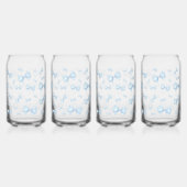 Blauwe Coquette Bow Pattern Blikvorm Glas (Links)