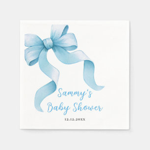 Blauwe Coquette Strik Baby Shower Servet