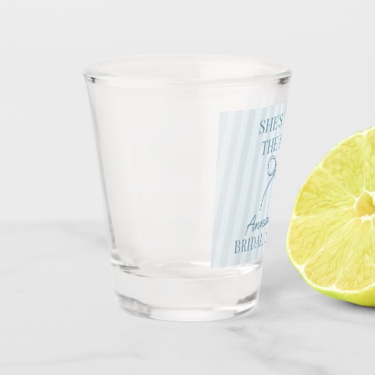 Blauwe Coquette Strik Pastel Knoop Bruiloft Feest Shot Glas (Links)