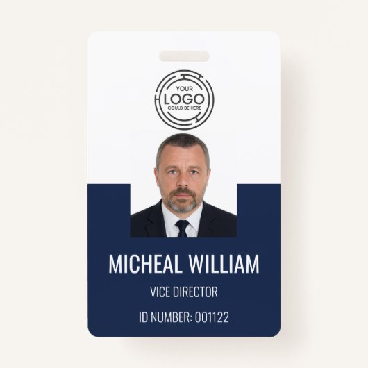Blauwe Corporate ID-badge Badge (Voorkant)