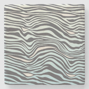 Blauwe Cream Zebra Print Ombre Stenen Onderzetter