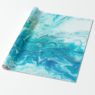 Blauwe creatieve abstracte handbeschilderde achter cadeaupapier