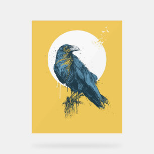 Blauwe crème acryl bord