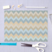 Blauwe crème Chevron strepen Tissuepapier (Craft)