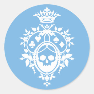 Blauwe Crest met schedel en trainingspakken Ronde Sticker