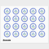 Blauwe Crocus Bruiloft Ronde Sticker (Vel)