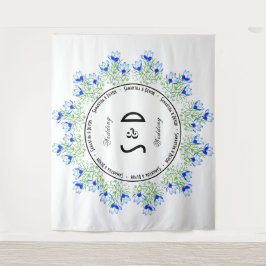 Blauwe Crocus Grote Huwelijk Achtergrond Wandkleed