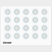 Blauwe Crocus Ronde Sticker (Vel)