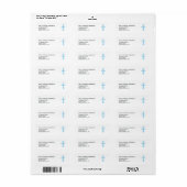 Blauwe Cross Return Address Labels katholiek (Full Sheet)