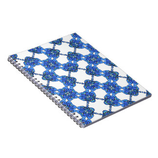 Blauwe Crossweave bloemen Notitieboek