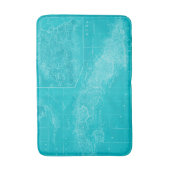 Blauwe Cuba-kaart Badmat (Voorkant Verticaal)