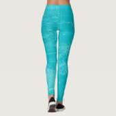 Blauwe Cuba-kaart Leggings (Achterkant)