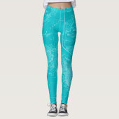 Blauwe Cuba-kaart Leggings (Voorkant)