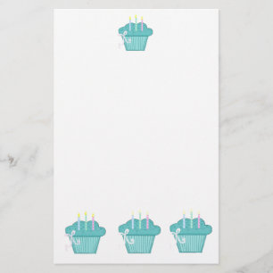 Blauwe Cupcakes Briefpapier