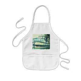 Blauwe curven kinder schort