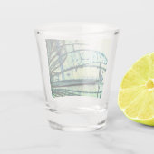 Blauwe curven shot glas (Achterkant)