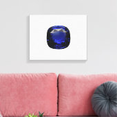 Blauwe Cushion-cut Saffier Canvas Afdruk (Insitu (Woonkamer))