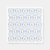 Blauwe Cute Konijn Baby Shower Servet (Voorkant)