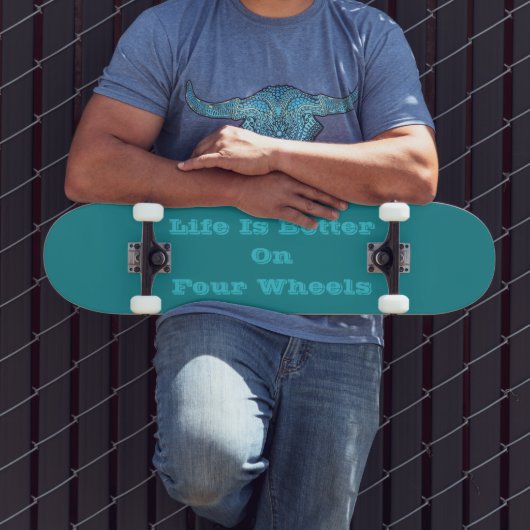 Blauwe Cyaan Blauwgroen Turquoise Lente Seizoen Ef Skateboard (Buiten 3)