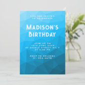 Blauwe cyaan gradiënt geometrische mesh Driehoek p Kaart (Staand voorkant)