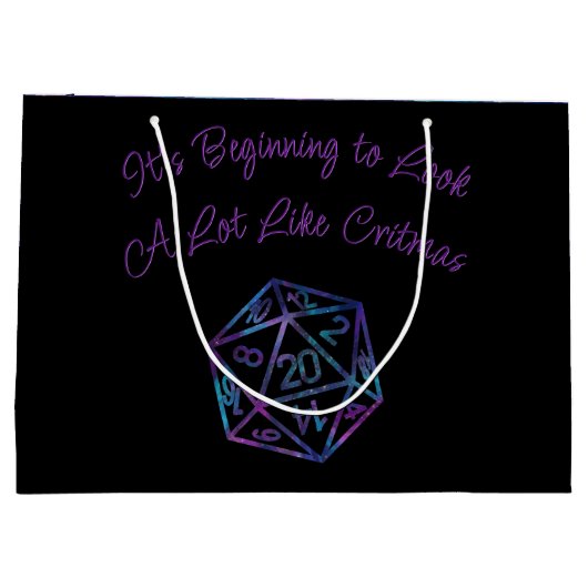 Blauwe D20-ritmes | RPG Fantasy Tabletop Gamer Dic Groot Cadeauzakje (Achterkant)