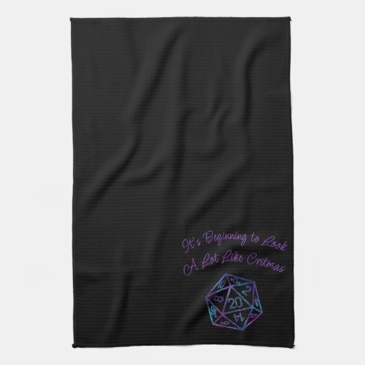 Blauwe D20-ritmes | RPG Fantasy Tabletop Gamer Dic Theedoek (Verticaal)