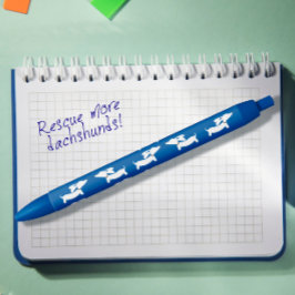 Blauwe Dachshund Ink Pen voor Dachshund Lovers