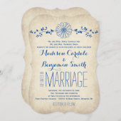  blauwe dag Rustic Wedding Invitations Kaart (Voorkant / Achterkant)
