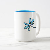 blauwe dag tweekleurige koffiemok (Voorkant rechts)