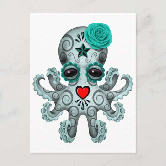 Blauwe dag van de dode Baby octopus Briefkaart (Voorkant)