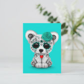 Blauwe dag van de dode Beer van de schedel van de  Briefkaart (Staand voorkant)