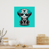 Blauwe dag van de dode papaverhond poster (Keuken)