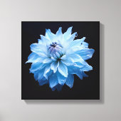 Blauwe Dahlia Bloemschildering op Canvas Muur Kuns Afdruk (Voorkant)