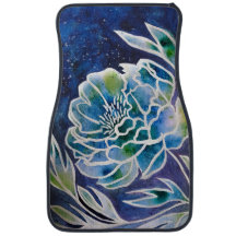 Blauwe Dahlia Navy Teal Hemels Bloemenschildering