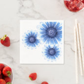 Blauwe Daisy 3 Flower servet (Insitu)