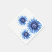 Blauwe Daisy 3 Flower servet (Hoek)