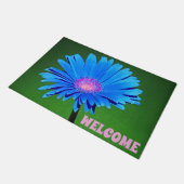Blauwe Daisy Deurmat (Schuin)