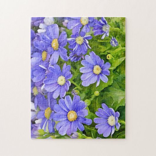 Blauwe Daisy Flower Art puzzel Legpuzzel (Verticaal)