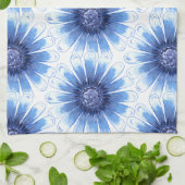 Blauwe Daisy Keuken Handdoeken (Gevouwen)