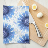 Blauwe Daisy Keuken Handdoeken (Quarter Fold)