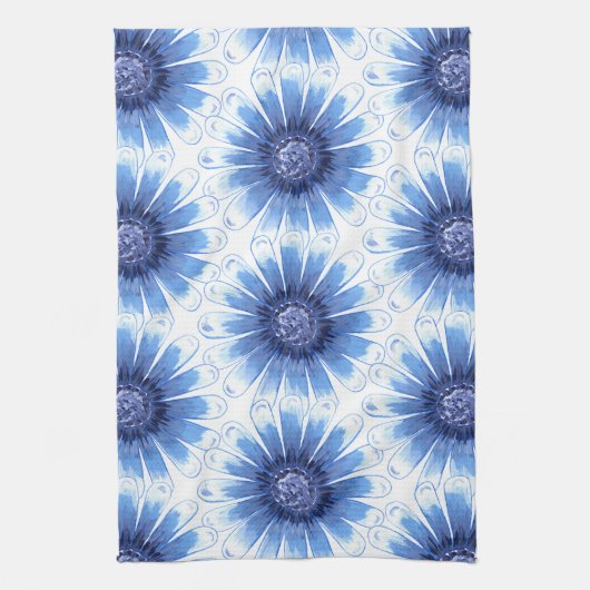 Blauwe Daisy Keuken Handdoeken (Verticaal)