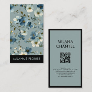 Blauwe Daisy Moderne Trendy Bloem Bloemist Visitekaartje