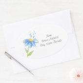 Blauwe Daisy Waterverf Labels (Envelop)