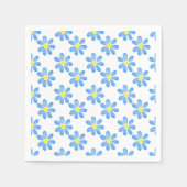 Blauwe Daisy Waterverf Pattern Servet (Voorkant)