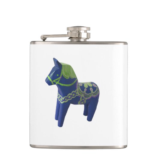 Blauwe Dala Horse-kolf Heupfles (Voorkant)