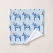 Blauwe Dala-paarden Bad Handdoek (Wasdoekje)